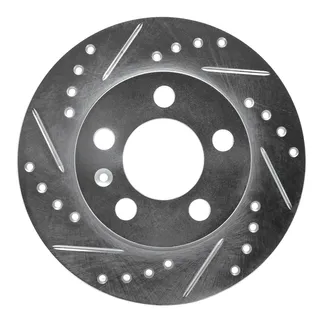 R1 Concepts EDZ-73025L Brake Rotor Drilled and Slotted Silver
